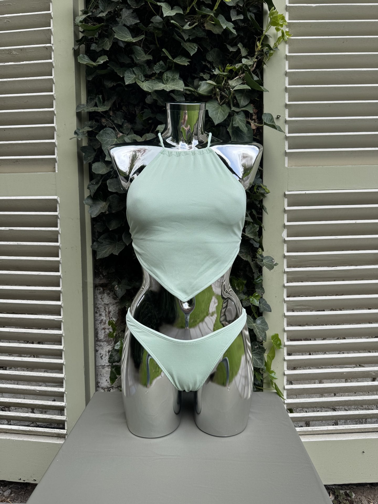Halter Cutout Swimsuit Mint